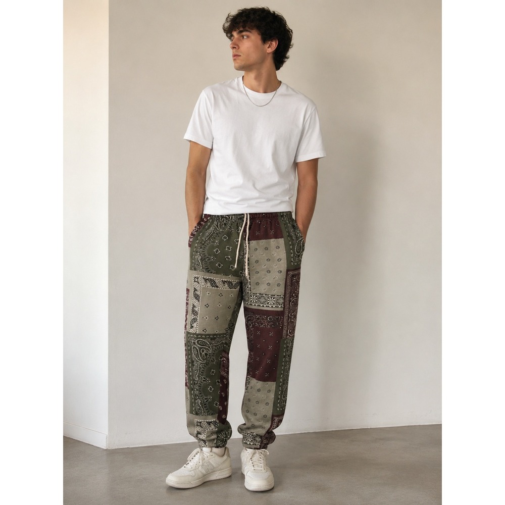 Urban Outfitters BDG Mens Joggers Medium Maroon Olive Streetwear Utility Casual